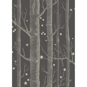 Woods and Stars CL Charcoal Wallpaper by Lee Jofa