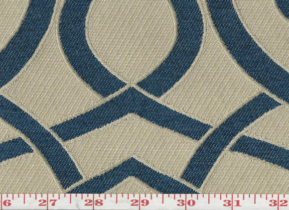 Charlotte CL Navy Upholstery Fabric by KasLen Textiles