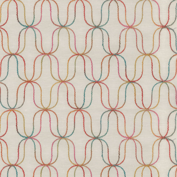 Acoustic Embroidery CL Retro Drapery Upholstery Fabric by PK Lifestyles and Novogratz