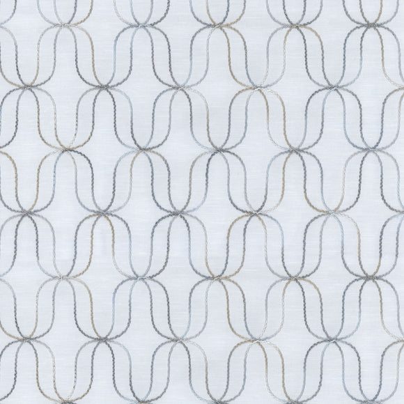 Acoustic Embroidery CL Indigo Drapery Upholstery Fabric by PK Lifestyles and Novogratz