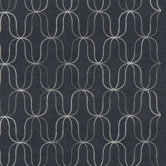 Acoustic Embroidery CL Onyx Drapery Upholstery Fabric by PK Lifestyles and Novogratz