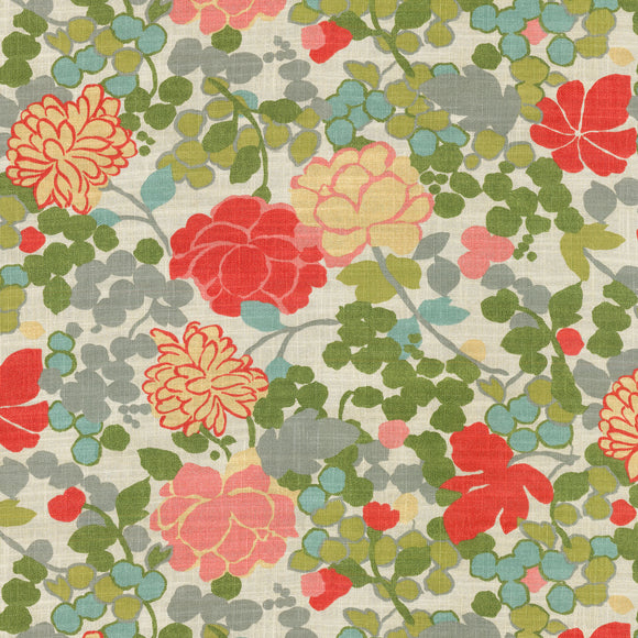 Blossom CL Coral Drapery Upholstery Fabric by PK Lifestyles and Novogratz