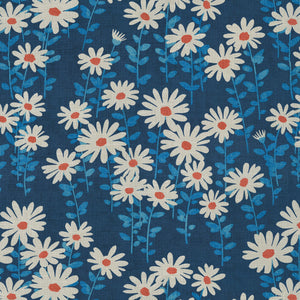 Endless Daisies CL Blue Mood Drapery Upholstery Fabric by PK Lifestyles