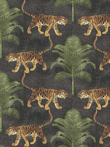 Tiger and Tree CL Coal Peel & Stick Wallpaper by Tommy Bahama and PK Lifestyles