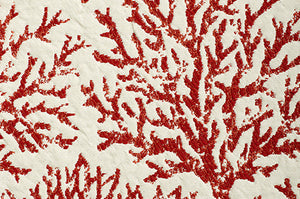 Coraline CL Red - Coral Indoor Outdoor Upholstery Fabric by Bella Dura