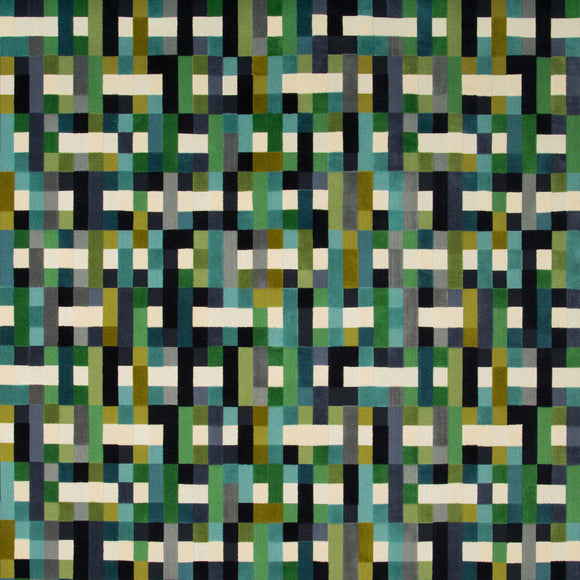 Abstract Moment Peacock Upholstery Fabric  by Kravet