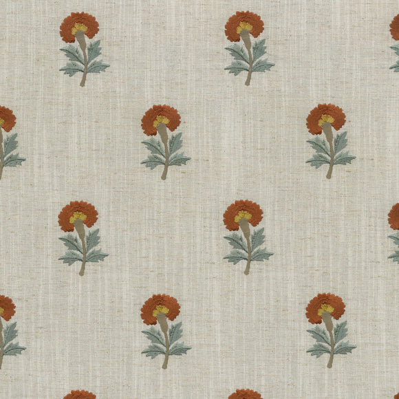 Thistle Embroidery CL Persimmon Drapery Upholstery Fabric by PK Lifestyles