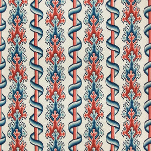MONTGUYON PRINT CL BLUE / RED Drapery Upholstery Fabric by Brunschwig & Fils