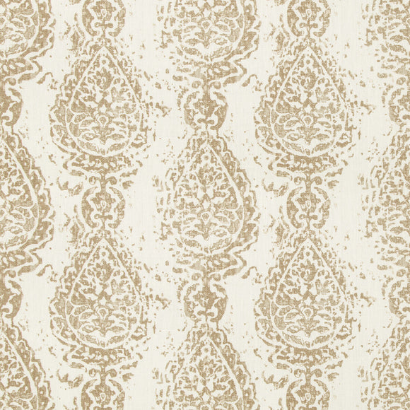 Abbess Paisley Coconut Upholstery Fabric  by Kravet