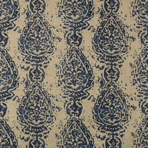 Abbess Paisley Azure Upholstery Fabric  by Kravet