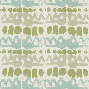 ALTAMIRA, GREEN / STONE Drapery Upholstery Fabric by Lee Jofa