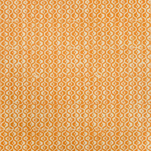 SMALL MEDALLION, TANGERINE Drapery Upholstery Fabric by Lee Jofa