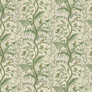 BIRD AND THISTLE COTTON PRINT CL GREEN Drapery Upholstery Fabric by Brunschwig & Fils