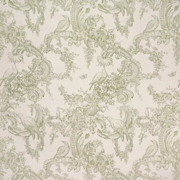 ROCAILLE FLORAL COTTON PRINT CL MOSS Drapery Upholstery Fabric by Brunschwig & Fils