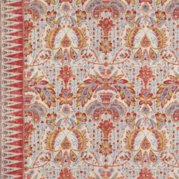 TAMERLANE COTTON PRINT CL SCARLET Drapery Upholstery Fabric by Brunschwig & Fils