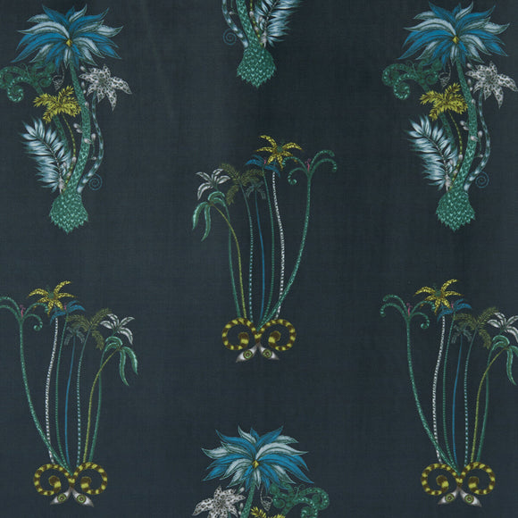 Jungle Velvet Navy Upholstery Fabric by Kravet