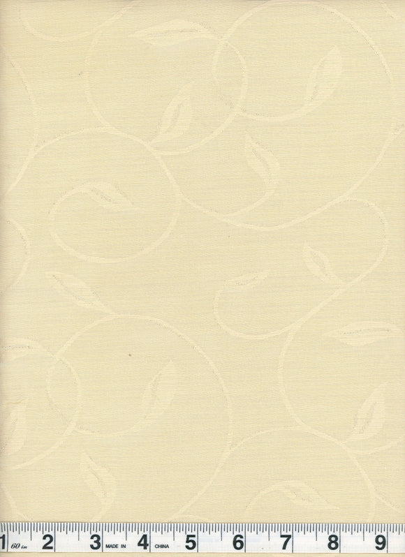 Regal Vine  CL Parchment Embroidered Sheer Drapery  Fabric by Roth & Tompkins