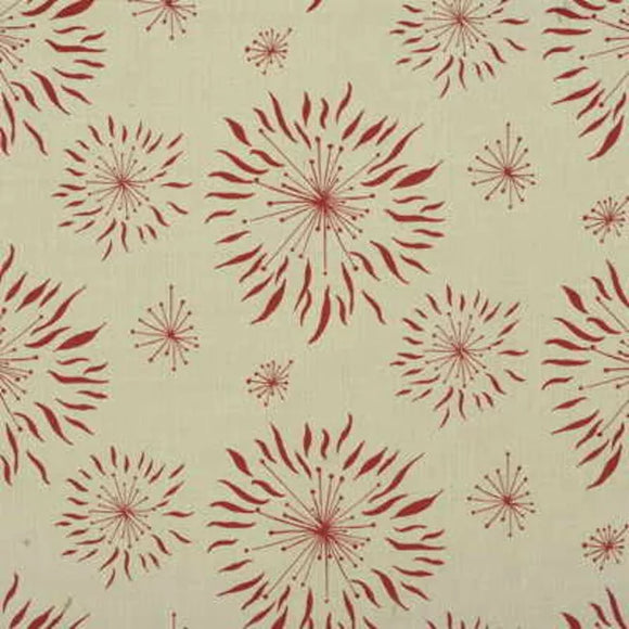 DANDELION, CREAM / RED Drapery Upholstery Fabric by Lee Jofa