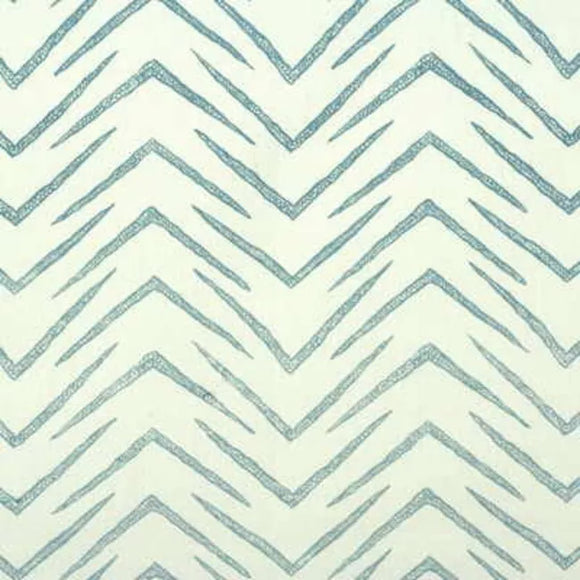 HERRINGBONE, WHITE / SKY Drapery Upholstery Fabric by Lee Jofa