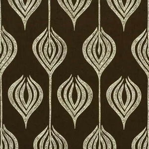 TULIP, CHOCOLATE / CREAM Drapery Upholstery Fabric by Lee Jofa