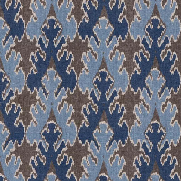 BENGAL BAZAAR, GREY / INDIGO Drapery Upholstery Fabric by Lee Jofa