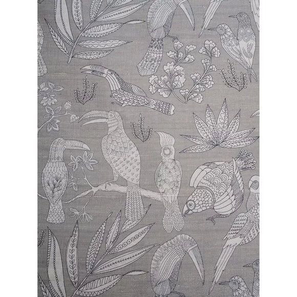 SILK BIRD, ARGENTO Drapery Upholstery Fabric by Brunschwig & Fils