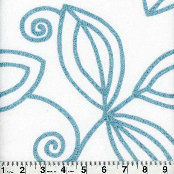 Botanique  CL Turquoise Drapery  Upholstery Fabric by Roth & Tompkins
