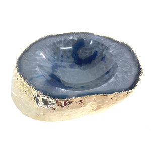 Noemi Polished Agate Bowl CL  Blue - Gold by Curated Kravet