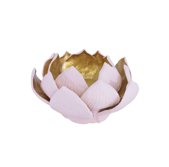 Phuket Candleholder CL Pink - Gold by Curated Kravet