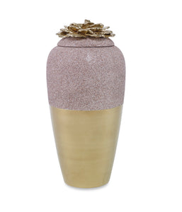 Celine Lidded Vase CL Sand - Gold by Curated Kravet
