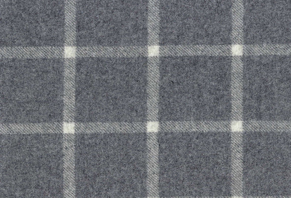Tattersal CL  Grey Flannel Drapery Upholstery Fabric by Charles Martel