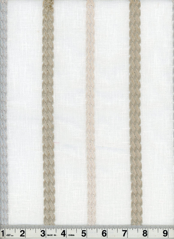Tyler CL Ivory Embroidery Fabric by Roth & Tompkins