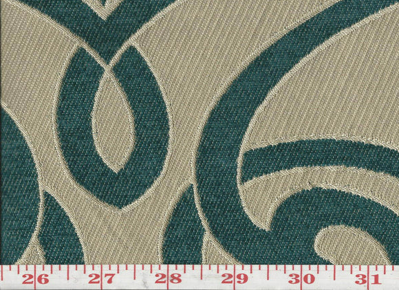 Charlotte CL Teal Upholstery Fabric by KasLen Textiles