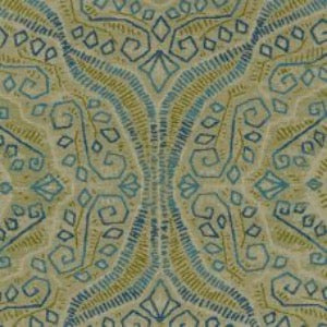 Gauguin CL Turquoise Enduroliving® Outdoor Drapery Upholstery Fabric by American Silk Mills