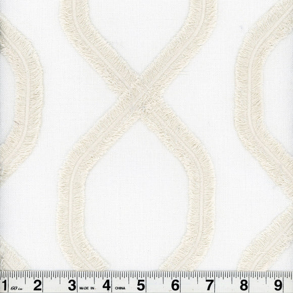 Carrington  CL Cream Embroidery Fabric by Roth & Tompkins