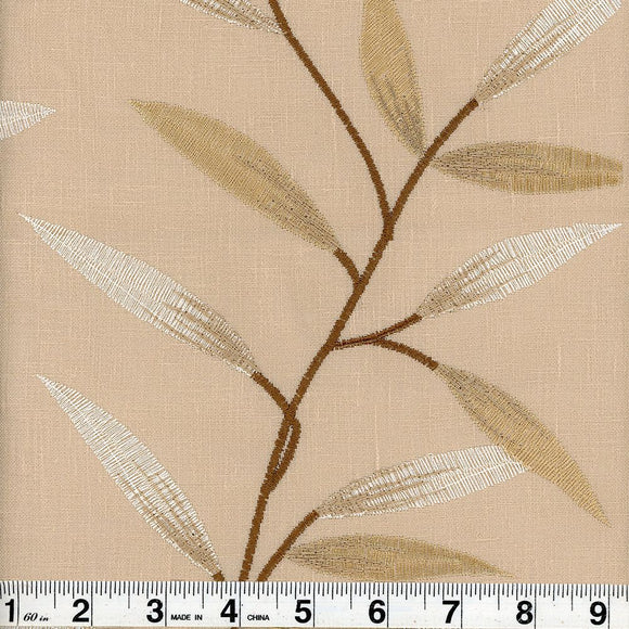Lakeside CL Stone  Embroidery Fabric by Roth & Tompkins