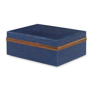 Hobart Box, Large CL Navy Croc by Curated Kravet
