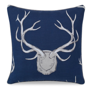 Antlers Pillow CL Navy by Curated Kravet