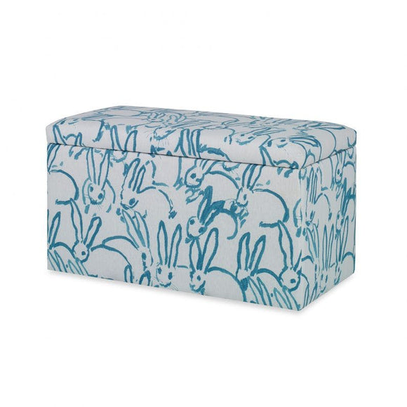 Carrington Storage Bench CL Turquoise by Curated Kravet