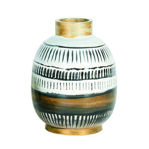 Thelma Vase CL White - Black - Brown by Curated Kravet