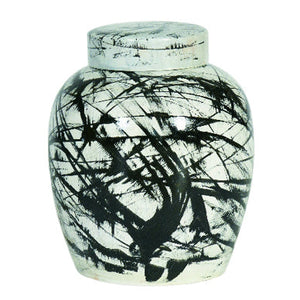 Spencer Vase CL White - Black by Curated Kravet