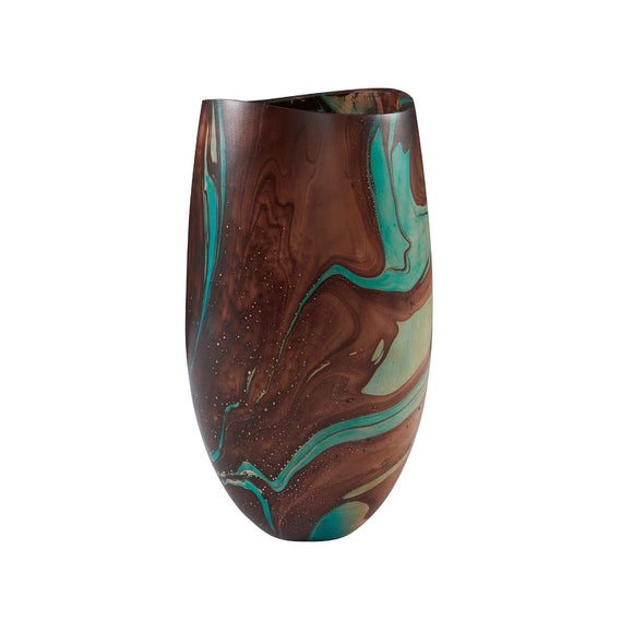 Asher Vase  CL Turquoise - Brown by Curated Kravet