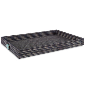 Chatham Tray , Large Cl  Black-Blue  by Curated Kravet