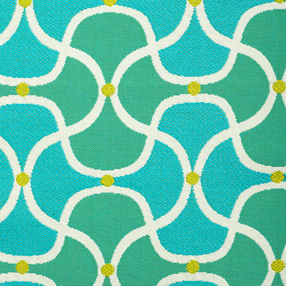 Scallop CL  Turquoise Indoor Outdoor Upholstery Fabric by Bella Dura