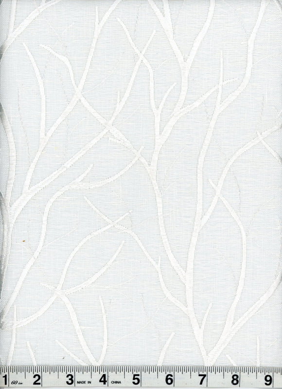 Pinehurst CL White Sheer Drapery  Fabric by Roth & Tompkins